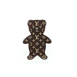 Louis Vuitton 2005 Brown Monogram Teddy Bear Pin Brooch s331lk39