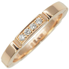 Auth Cartier Maillon Panthère 4P Diamond Ring K18 Rose Gold #53 US6.5 Used F/S