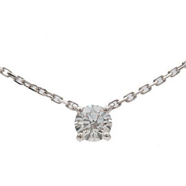 Auth Cartier Solitaire 1895 Diamond Necklace 0.23ct K18 750 White Gold Used F/S