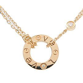 Authentic Cartier Love Circle Necklace 2P Diamond