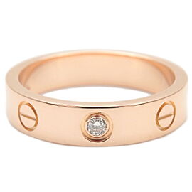 Authentic Cartier Mini Love Ring 1P Diamond K18 Rose Gold