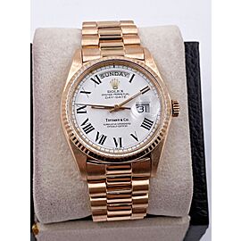 Vintage Rolex Day Date President Tiffany & Co Dial 18K Rose Gold