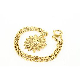 Chanel 24k Gold Plated Lion Head Chain Necklace