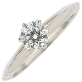 Auth Tiffany&Co. Solitaire Diamond Ring 0.31ct Platinum US5.5 EU50.5 Used F/S