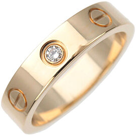 Auth Cartier Mini Love Ring 1P Diamond K18YG 750YG #48 US4.5 EU48 HK9.5 Used F/S