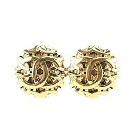 Chanel 24k Gold Plated 25 Collection Jumbo CC Logo Earrings