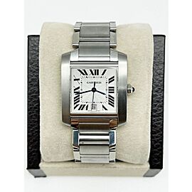 Cartier Tank Francaise Silver Roman Dial Midsize Stainless Steel