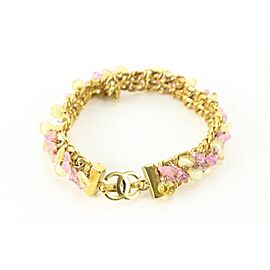 Chanel 98P 24k Gold Plated Pink Rock Candy CC Bracelet