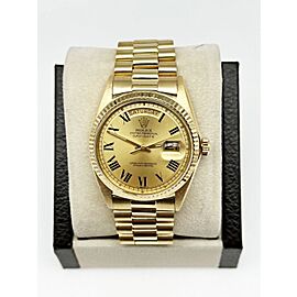 Rolex President Day Date Champagne Pie Pan Dial 18K Gold