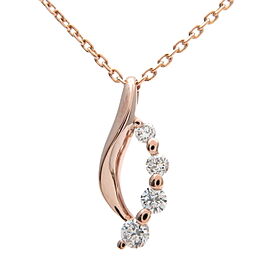 STAR JEWELRY 4P Diamond Necklace Rose Gold