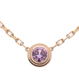 Auth Cartier Leger de Cartier 1P Pink Sapphire Necklace