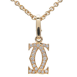 Authentic Cartier 2C Diamond Charm Necklace