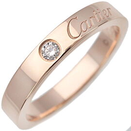 Cartier Engraved 1P Diamond Ring K18PG 750PG Rose Gold