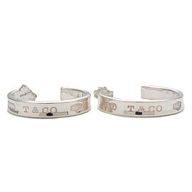 Tiffany&Co. 1837 Narrow Hoop Earrings Medium SV925 Silver