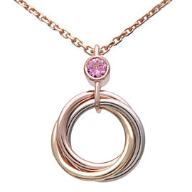 Cartier Baby Trinity 1P Pink Sapphire Necklace K18 750YG/WG/PG