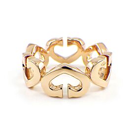 Cartier 18K Pink Gold C Heart Pave Pink Sapphire US 5 Ring