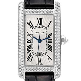 Cartier Tank Americaine White Gold Diamond Ladies Watch