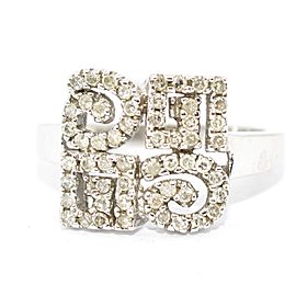 White White Gold Diamond Mens Ring Size 5
