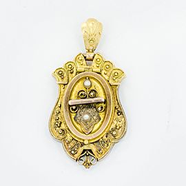 Vintage 18K Yellow Gold Pearls Detailed Pendant Locket 8.3 Grams