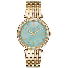 Michael Kors Darci MK3498 Gold-Tone Stainless Steel Aqua Mother of Pearl Dial 39mm Watch