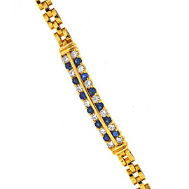 Yellow Gold Sapphire, Diamond Mens Bracelet