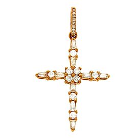 Luxo Jewelry CT VS Diamonds 18K Rose Gold Cross Pendant Charm