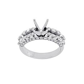 18K White Gold 0.76 CT Diamonds Semi Mount Engagement Ring Size