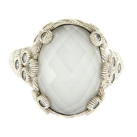 JUDITH RIPKA 925 Sterling Silver White Doublet & Diamonique Ring Size