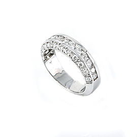 14K White Gold 1.55 Ct H SI1 Diamond Band Ring 4.7 Grams Size 6.75