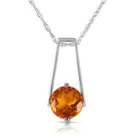 1.45 CTW 14K Solid White Gold Smooth Love Citrine Necklace