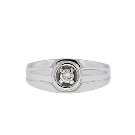 14K White Gold Diamond Ring Size 10.25