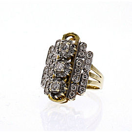 Fine estate 14k Yellow Gold Floating Diamonds Ring 8.7 Grams Size 8