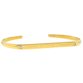18k Yellow Gold ID Style "Listen to your Dreams" Bangle Bracelet