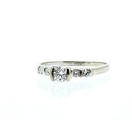 14k White Gold .50ct Round Diamonds Ladies Ring Size 6.5
