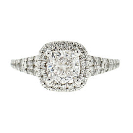 18k White Gold 1.20Ct E VS1 Cushion Cut Diamond Engagement Ring GIA Certified