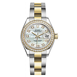 Rolex Datejust Steel & Yellow Gold Ladies Watch MOP Diamond Dial