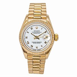 Rolex Datejust 69178 Ladies President Automatic Watch 18k Yellow Gold 26MM