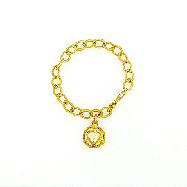 Authentic Judith Ripka 18K Yellow Gold Citrine Heart Diamond Bracelet Size 7"