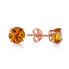 0.95 CTW 14K Solid Rose Gold Petite Citrine Stud Earrings