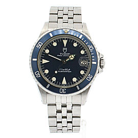 TUDOR Prince Oysterdate Submariner Stainless Steel Blue Dial Watch Ref: 76000