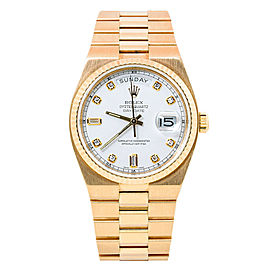 Rolex Day-Date Oysterquartz 19018 N RareFactory Diamond Dial 18k Gold Watch 36m