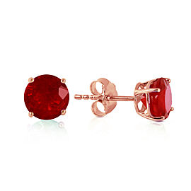 0.95 CTW 14K Solid Rose Gold Petite Ruby Stud Earrings