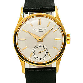 Patek Philippe Calatrava 96 J Vintage 18K Yellow Gold Silver Dial Watch 30mm