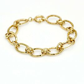 Women's Hollow Oval Link Statement Bracelet in 14k Yellow Gold