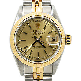 Rolex Datejust 69173 Automatic Ladies Jubilee 18K Two Tone Champagne Dial 26mm