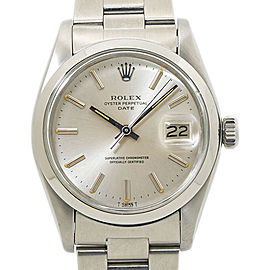 Rolex Oyster Perpetual Date 1500 with Paper Automatic Men Watch Silver Dial 34m