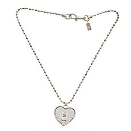 Coach 925 Sterling Silver Heart Pendant Ball Chain Necklace Size 16"