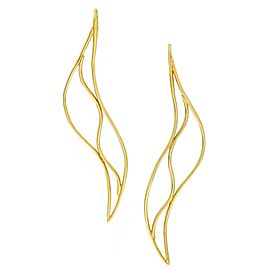 Tiffany & Co. Elsa Peretti 2.5" Large Wave Earrings in 18k Yellow Gold