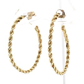 Fine Estate 14k Yellow Gold Rope Earrings
