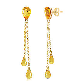 7.5 CTW 14K Solid Gold Eloquence Citrine Earrings
